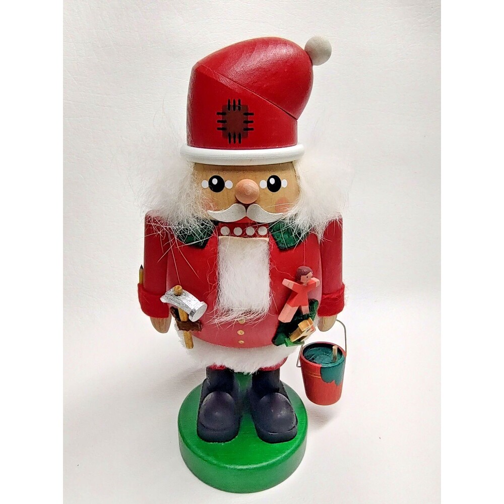 Vintage Erzgebirge Santa Toy Maker Nutcracker Germany Holzkunst 7-1/2" Tall